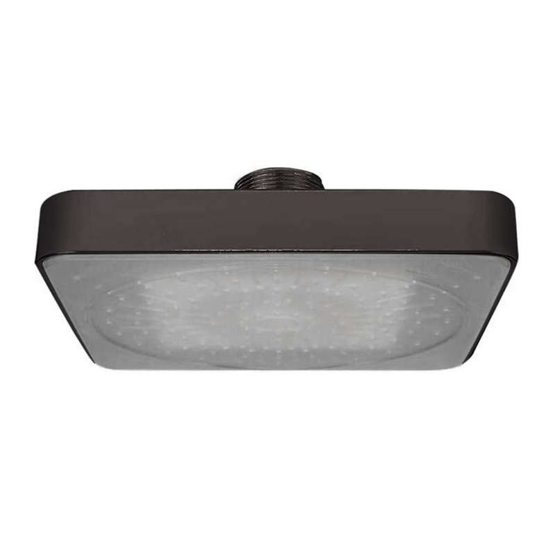 Pomme de douche carrée en bronze huilé BathSelect - Indicateur de température changeant de couleur