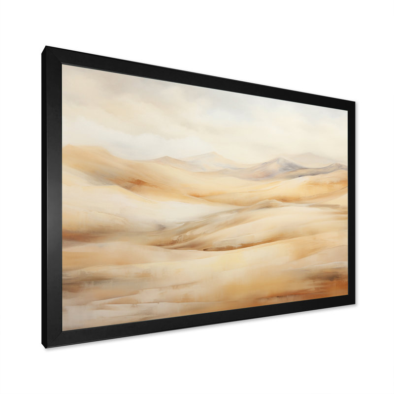 «Minimalisme désert Sands of Serenity II», reproduction sur toile, H 34 po x l 44 po x P 1,5 po, Cadre photo noir