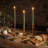 Fluted Ribbed Grooved LED Flameless Taper Candles, Remote, On/Off Button, Battery Operated, 6 Pack-291467145