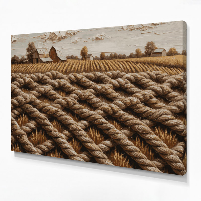 «Farm Rope», art mural sur toile beige, 11" H x 14" W