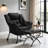 Lazy Chair With Foldable Ottoman, Modern Comfy Lounge Chair, Large Sofa Armchair With Footrest And A Side Pocket, Leisure Reading Chair With Footstool For Bedroom, Living Room, Dorm, Black-1426192235