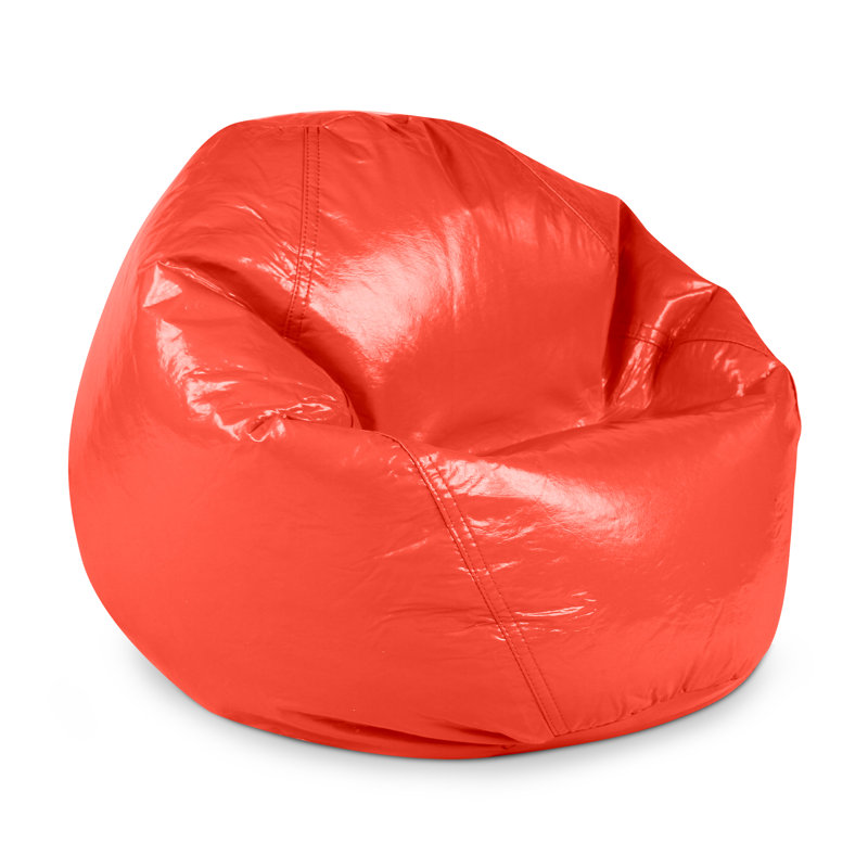 Faux Leather Bean Bag Chair, Lipstick Faux Leather