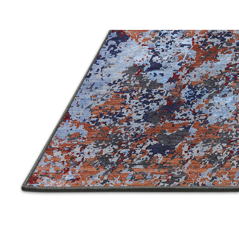 Tapis bleu / orange / rouge, Rectangle 2 pi x 3 pi
