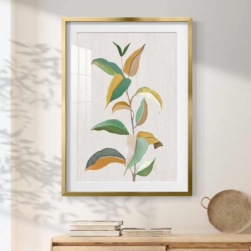 Terra Rosa - Abstrait I - toile tendue avec châssis, H 28,5 po x l 20,5 po, Doré