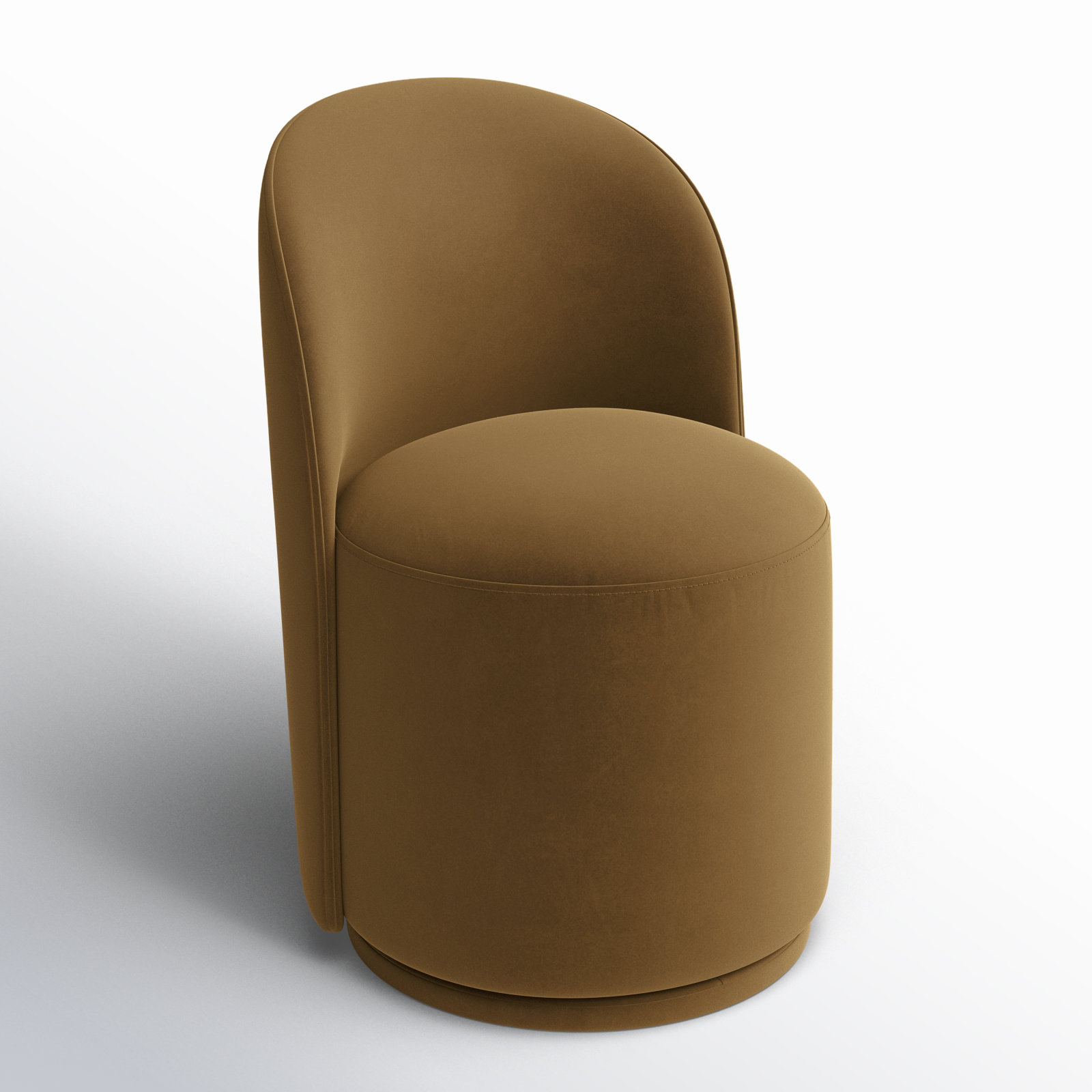 Sharlene Swivel Dining Chair, Soren Ochre Performance Velvet