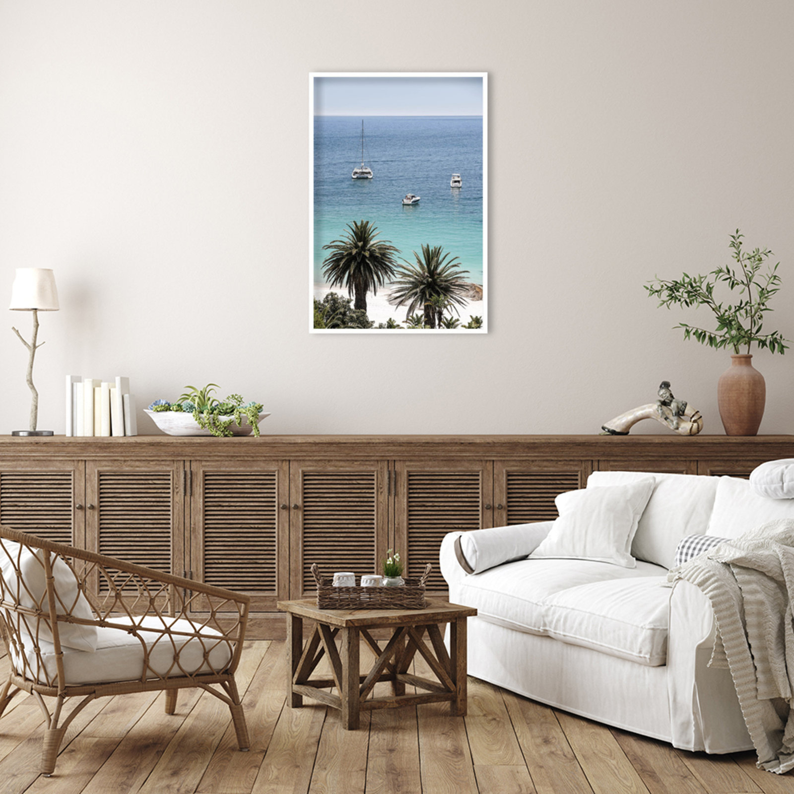 Rothschild "Camps Bay Beach" Print, White, 41" H x 28" W