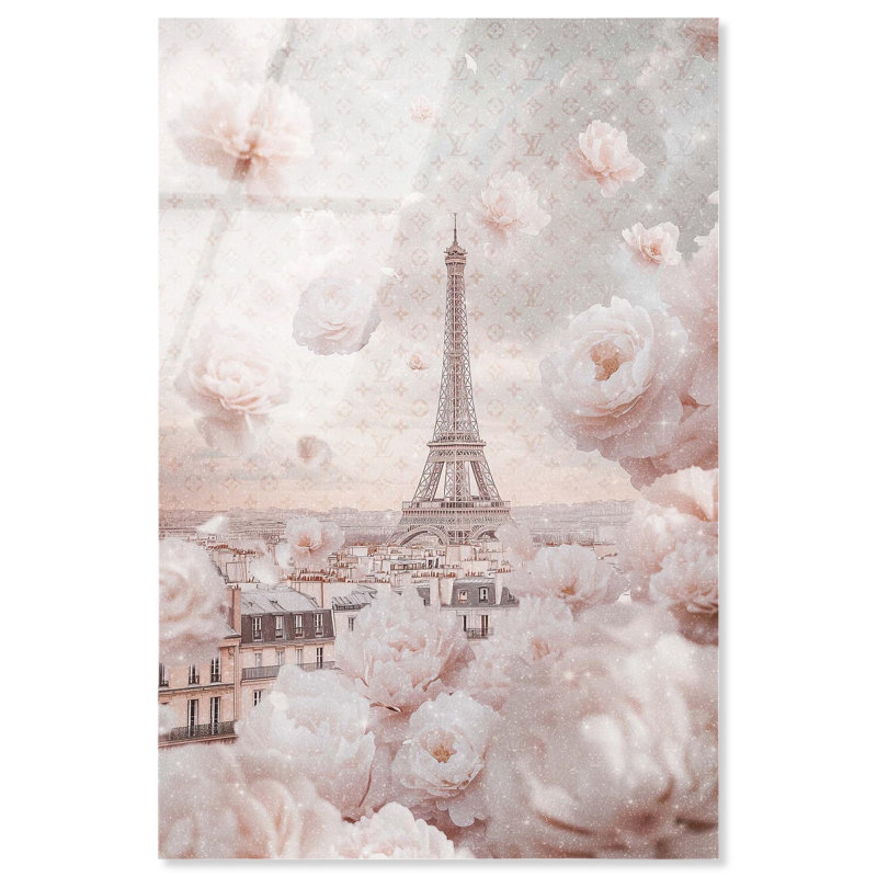 Décoration murale acrylique Rains Petals in Paris par Art Remedy, prête à être accrochée, H 54 po x l 36 po