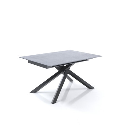 Dalessandro Glass Top Metal Base Dining Table