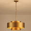 Lustre tambour 4 lumières à intensité variable en laiton brossé