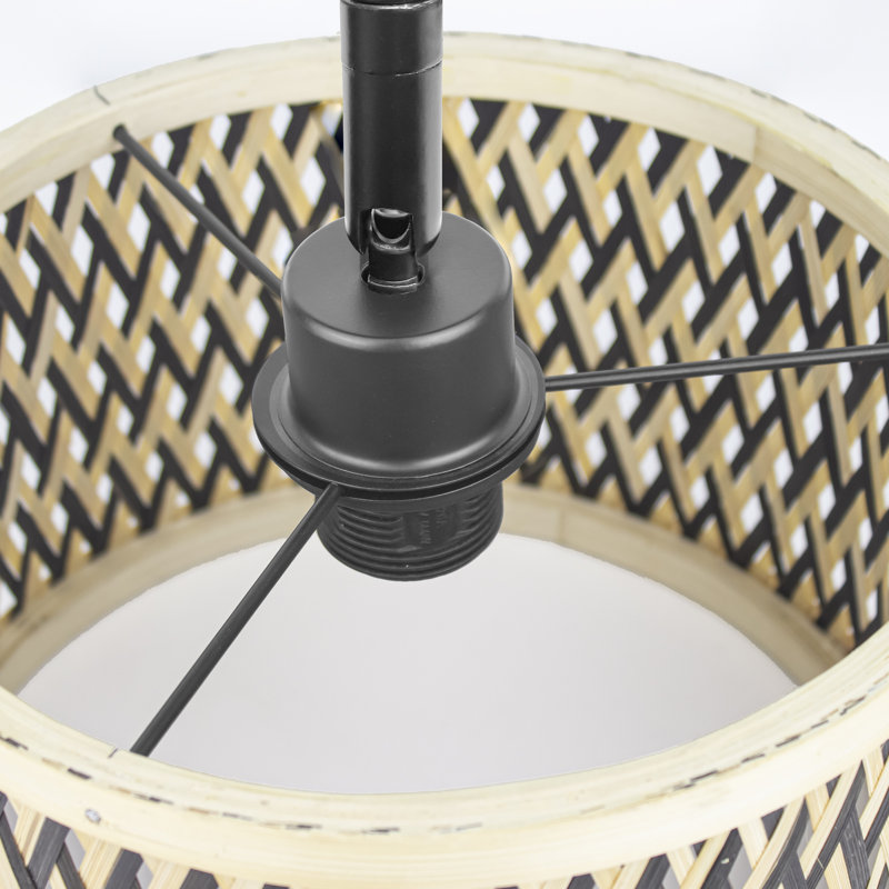Industrial Floor Lamp With Rustic Stripe Lampshade Standing Pole Light Heavy Base E26 Socket Footswitch For Bedroom Office Reading Study
