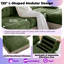 Canapé Chesterfield modulaire en L adapté aux animaux de compagnie avec jupe à pampilles et repose-pieds-1563641997