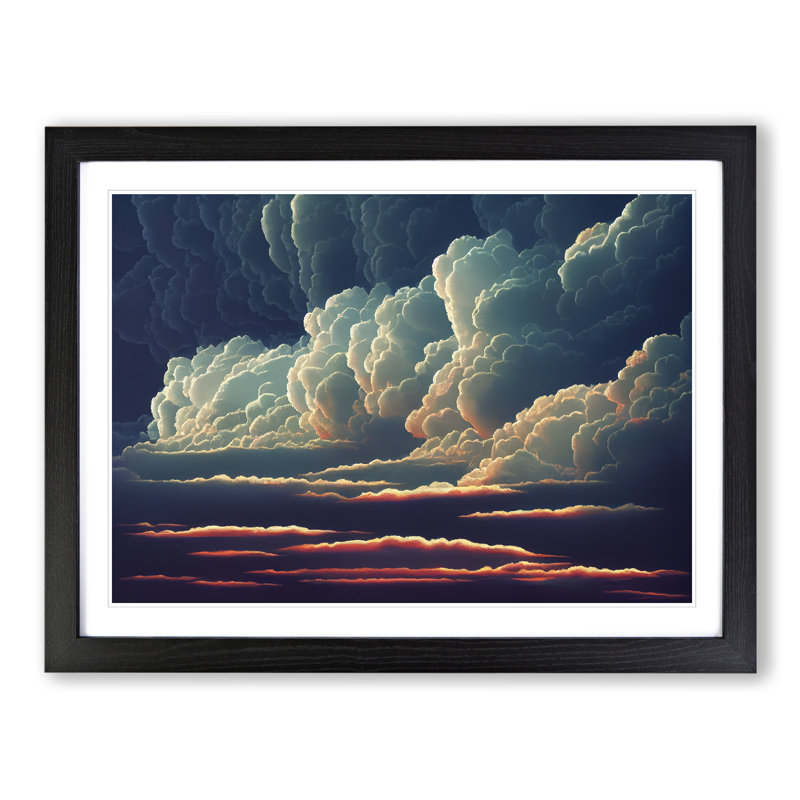 Epic Clouds - Single Picture Frame Painting, Black, 25cm H x 34cm W x 2cm D