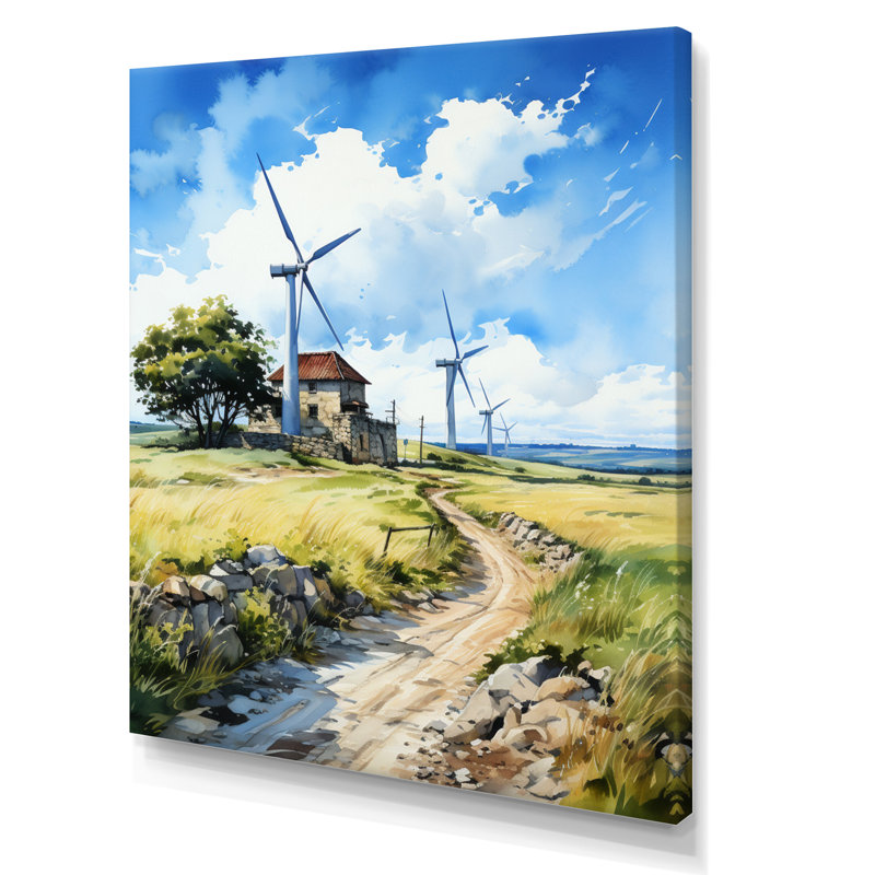 Wind Turbines In Wind Farm III, reproduction d'art sur toile, H 20 po x l 12 po x P 1 po, Toile tendue