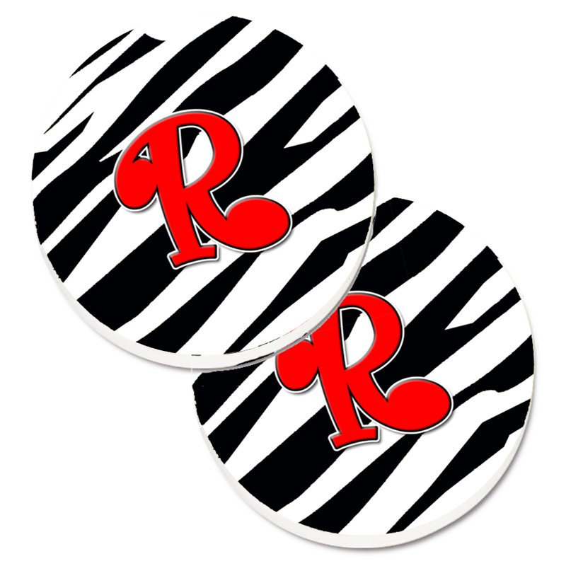 Sous-verre à cogramme initial de q tiger, R, Noir / Rouge