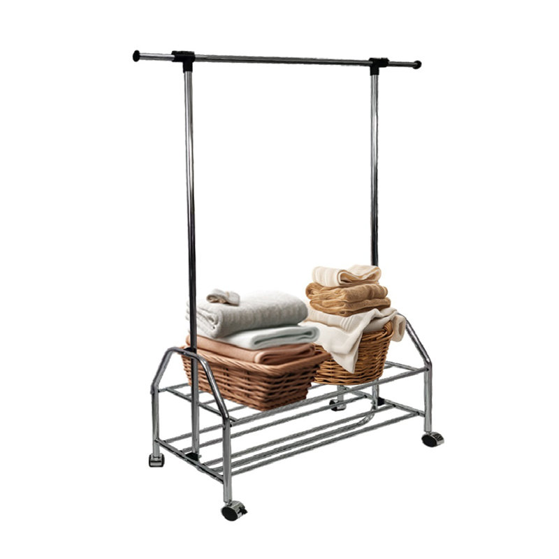 Portant extensible en métal chromé, idéal pour les chambres à coucher, les placards et les salles de lavage - une solution de rangement pour les petits appartements