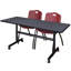 Table gigogne d'appoint Nevjana, 2 chaises empilables-32962089-32962091-32962098