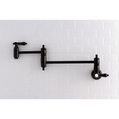 Kingston Brass Heirloom Two-Handle 1-Hole Wall Mount Pot Filler Faucet