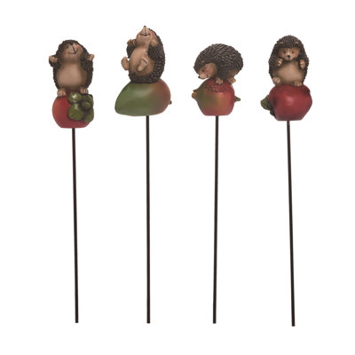 Resin Hedgehog Pick Set of 4 Spring Home Decorations