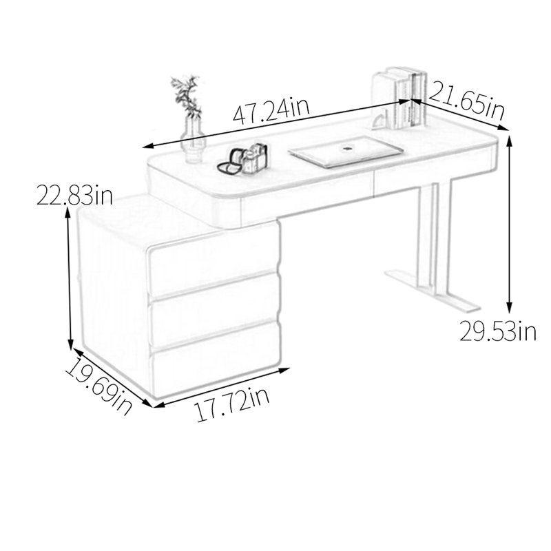 Barrientez Computer Desk, 29.53" H x 47.24" W x 21.65" D