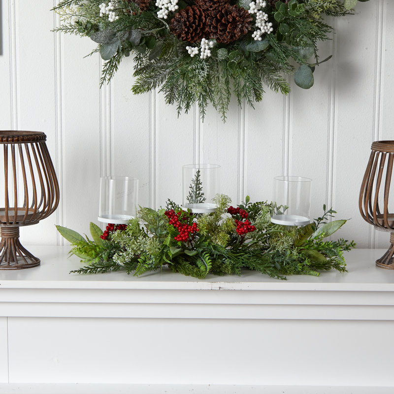 Porte-bougie triple Holiday Greenery