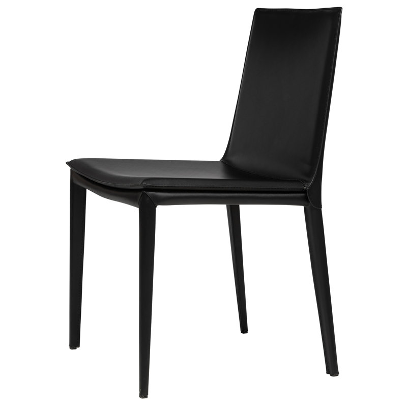 Kanaya Leather Dining Chair, Black