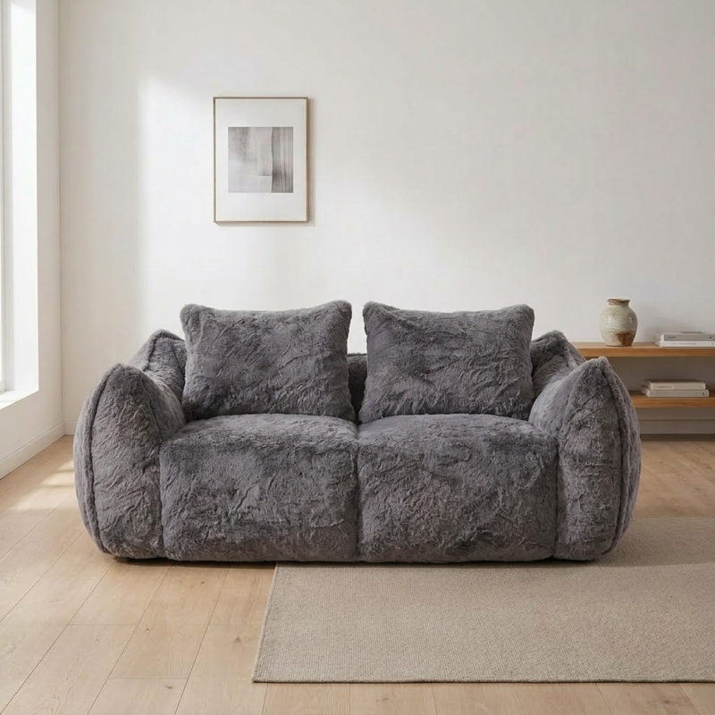 Causeuse moderne surdimensionnée avec fauteuil à billes, fauteuil moelleux moelleux avec coussins pour le salon et la chambre à coucher