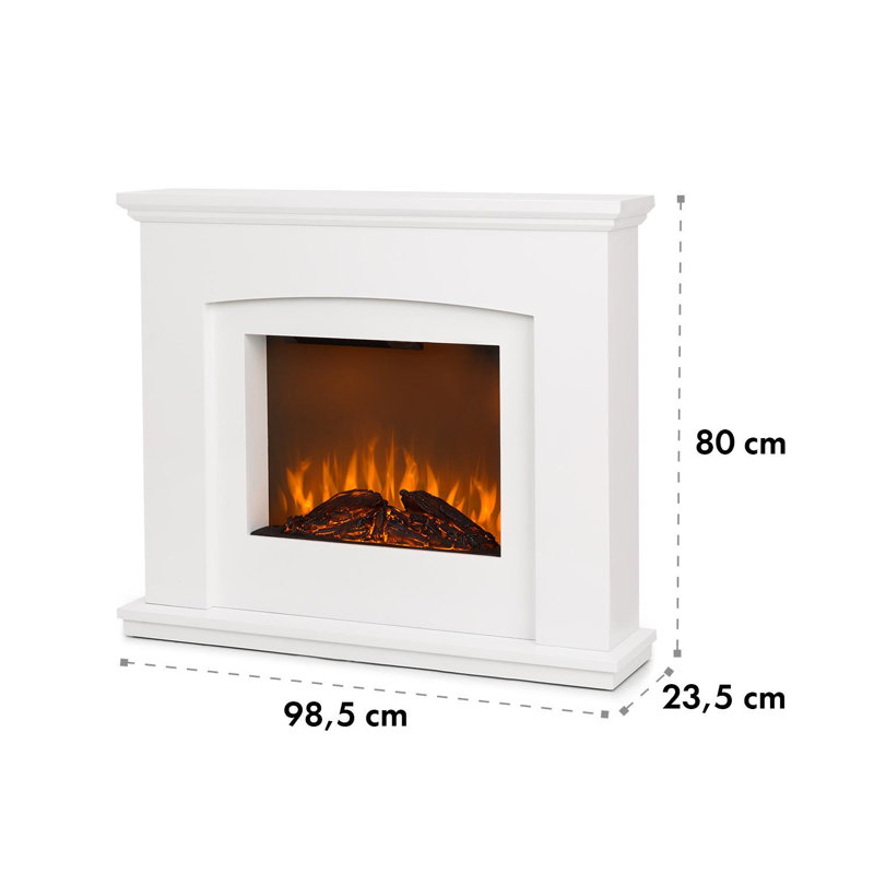 Klarstein 98.5cm W White Electric Fireplace