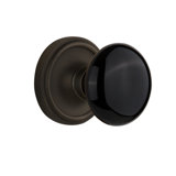 Black Porcelain Interior Mortise Door Knob with Classic Rosette