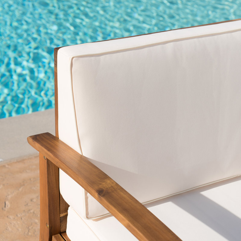 Hulda Acacia 6 - Person Patio Conversation Sets with Cushions, Cream