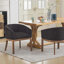 Chaises de salle à manger rembourrées modernes avec accoudoirs, chaises d'appoint en lin avec structure en bois franc naturel-1653663142