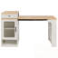Îlot de cuisine avec table de salle à manger extensible, 2 tiroirs, prise de courant et tablettes latérales ouvertes-1224024164