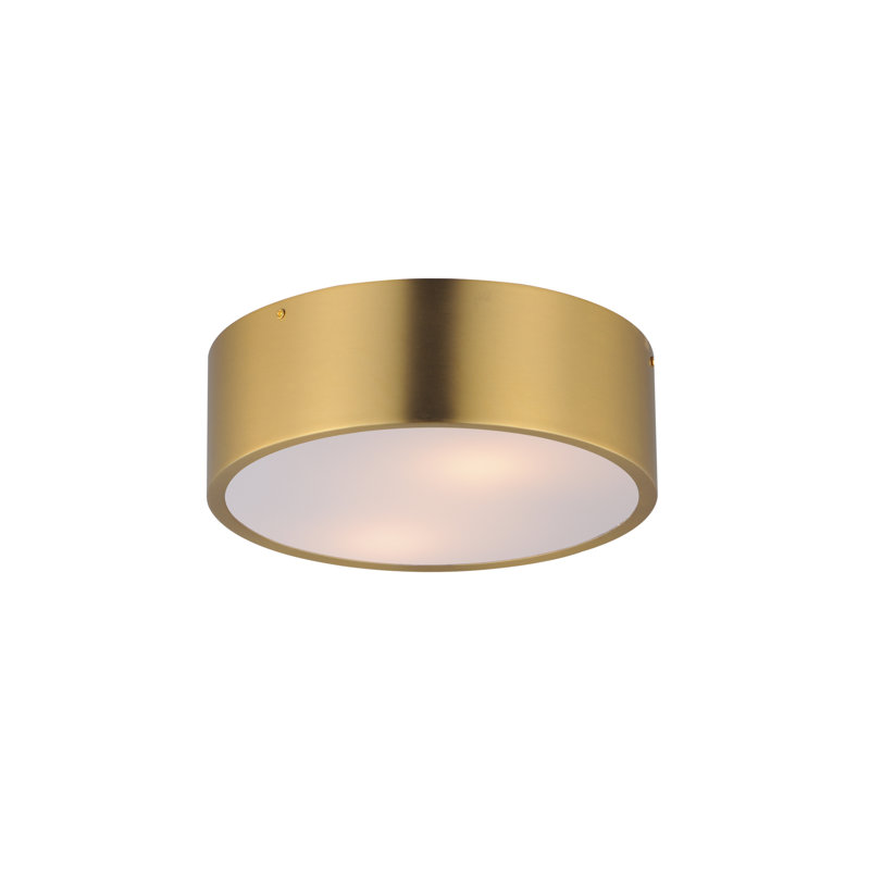 Tommy-Flush Mount, 2, Satin Brass, 4" H x 12" W x 12" D