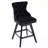 360-Degree Rotating With Velvet Upholstery, Button Design, Wooden Legs, Nailhead Trim, Soft Foam & Steel Spring Padding, Curved Back, Black, 2 Chairs For Dining Room , 360 Swivel Seat Cushioning,-823860941