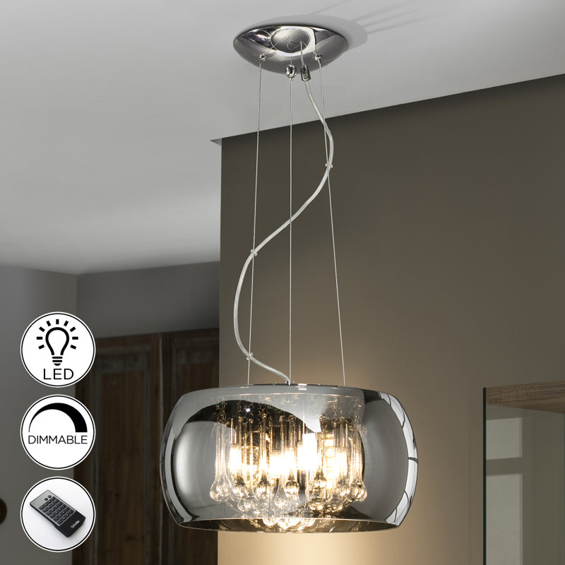 Audra 5 - Light Chrome Drum Pendant