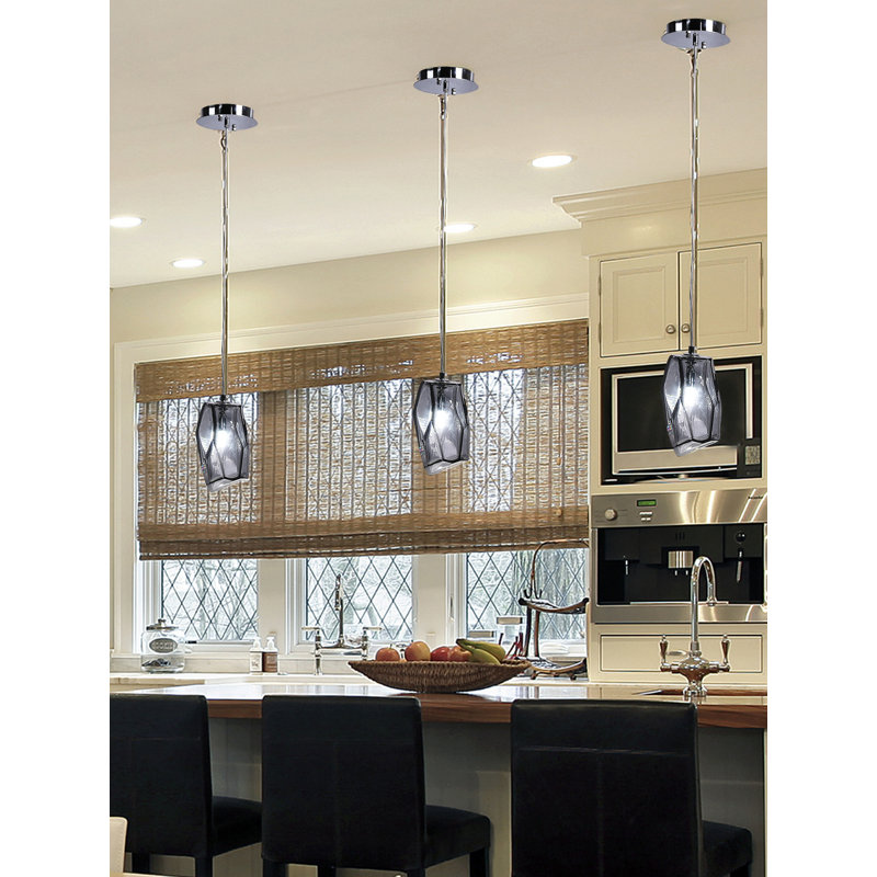 Mini-luminaire suspendu en verre Altair, Fumée