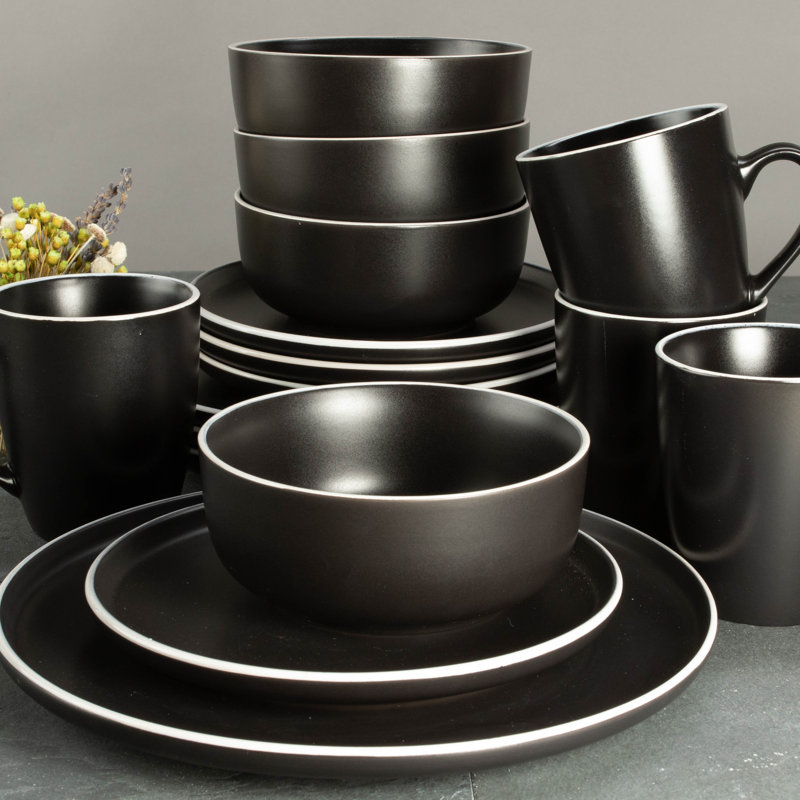 White Ceramic 16-Piece Dinnerware Set with Semi-Matte Finish