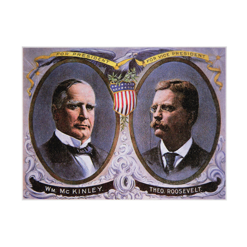 "American School Mckinley And Roosevelt Campaign", 1900, art sur toile, H 14 po x l 19 po