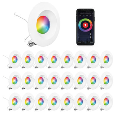 DEL 5 po / 6 po Smart Retrofit, 12 W, blanc à changement de couleur réglable, Wi-Fi activé, à intensité variable