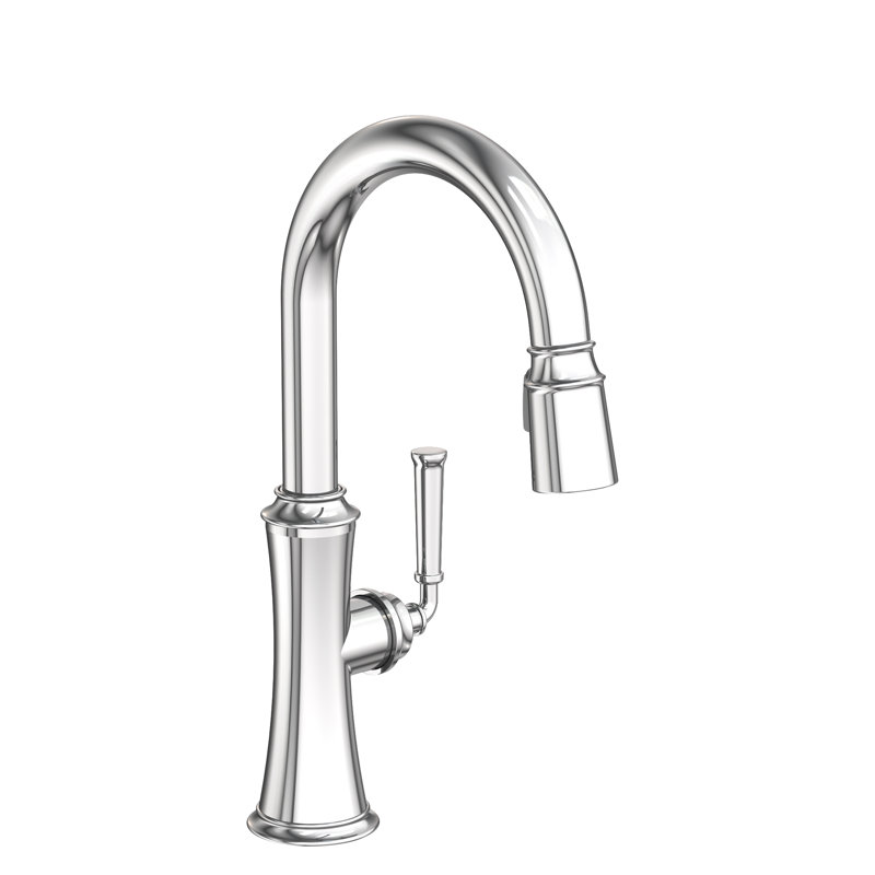 Stripling Single Handle Pull Down Bar Faucet, Polished Chrome