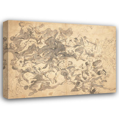 "The Fall of the Rebel Angels" by  Giovanni Battista Tiepolo - Gallery Wrap Canvas Wall Art