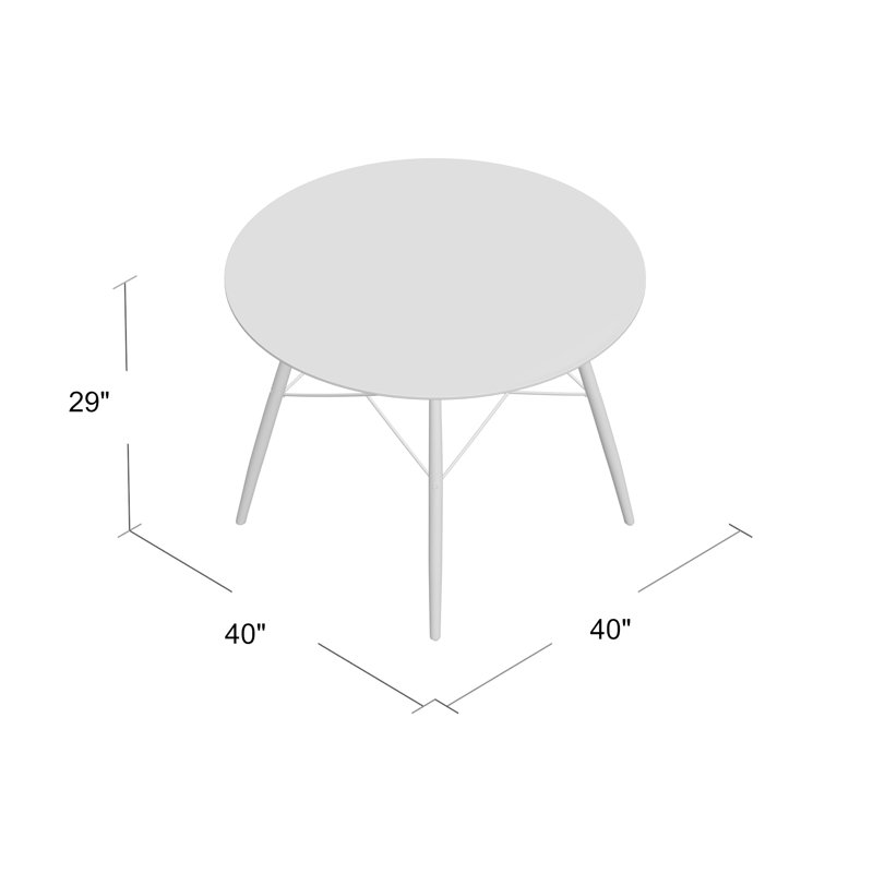 Lotasha Round Solid Wood Base Dining Table, 29" H x 40" W x 40" L