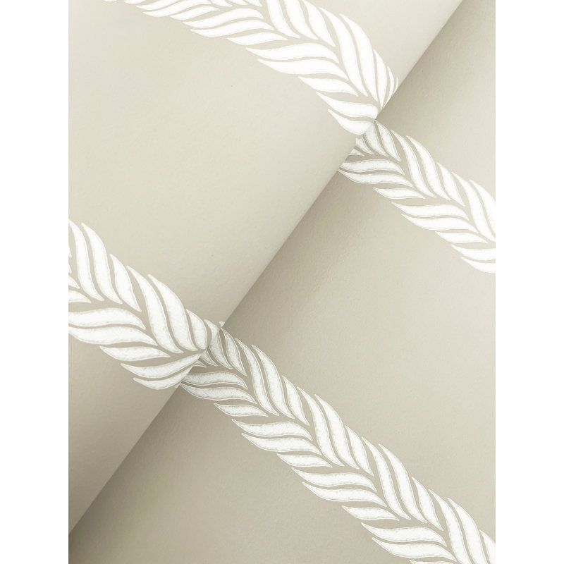 Braided Stripe Striped Wallpaper Double Roll by Ronald Redding, Beige