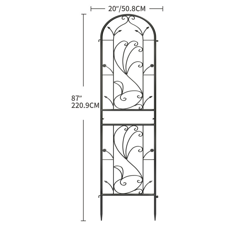 Rason 87'' H x 20'' W Metal Arched Trellis Side Panel