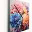 Dahlia Representation Multicoloured Acrylic I - Floral Wall Clock-99632002