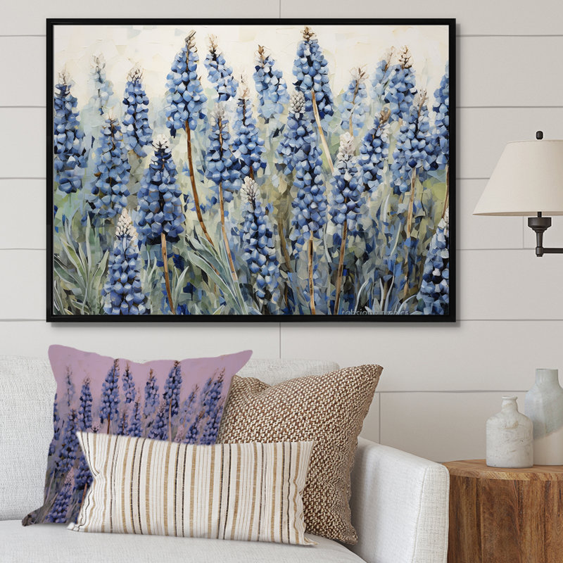 " Magical Blue Bonnets Meadows II ", Black, 30" H x 40" W x 1.5" D