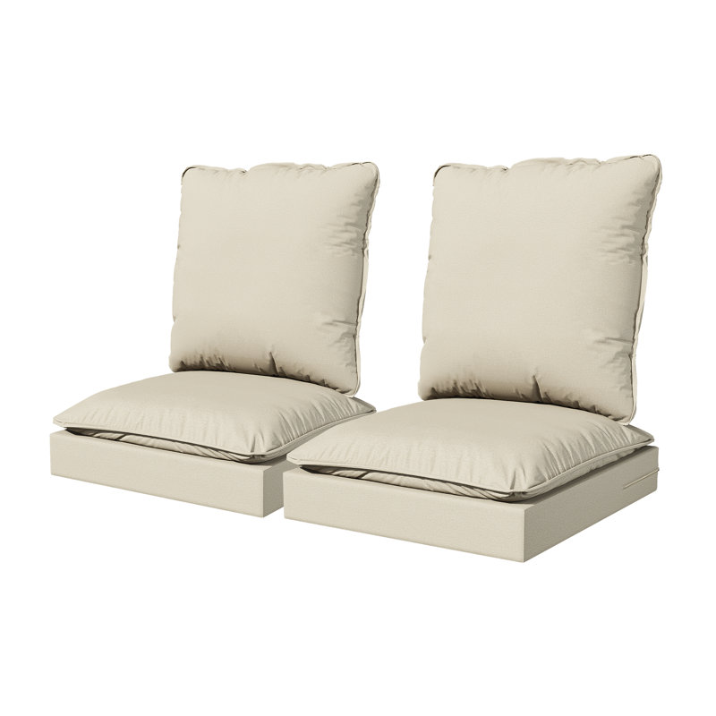 Adwin Outdoor Beige Cushion Set with 3-Piece Modular Design, Water & UV Resistant(Cushions Only), Beige, 2