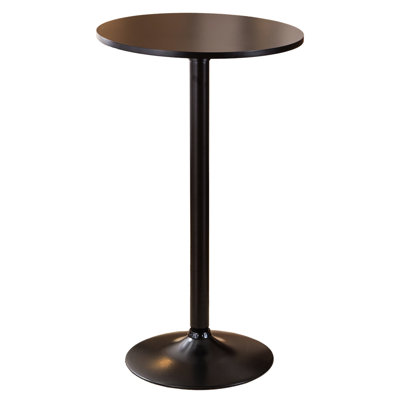 Chic Black Metal Bar Table For Home, 24" Round Top, Adjustable Legs, 40" Height Home Use, , H by Wrought Studio