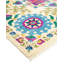 Tapis unique mauve / beige / bleu clair / vert noué à la main Liher Suzani 6 pi 1 po x 8 pi 5 po