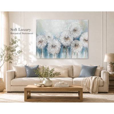 Whimsical Dandelion Botanical Wrapped Canvas Wall Art