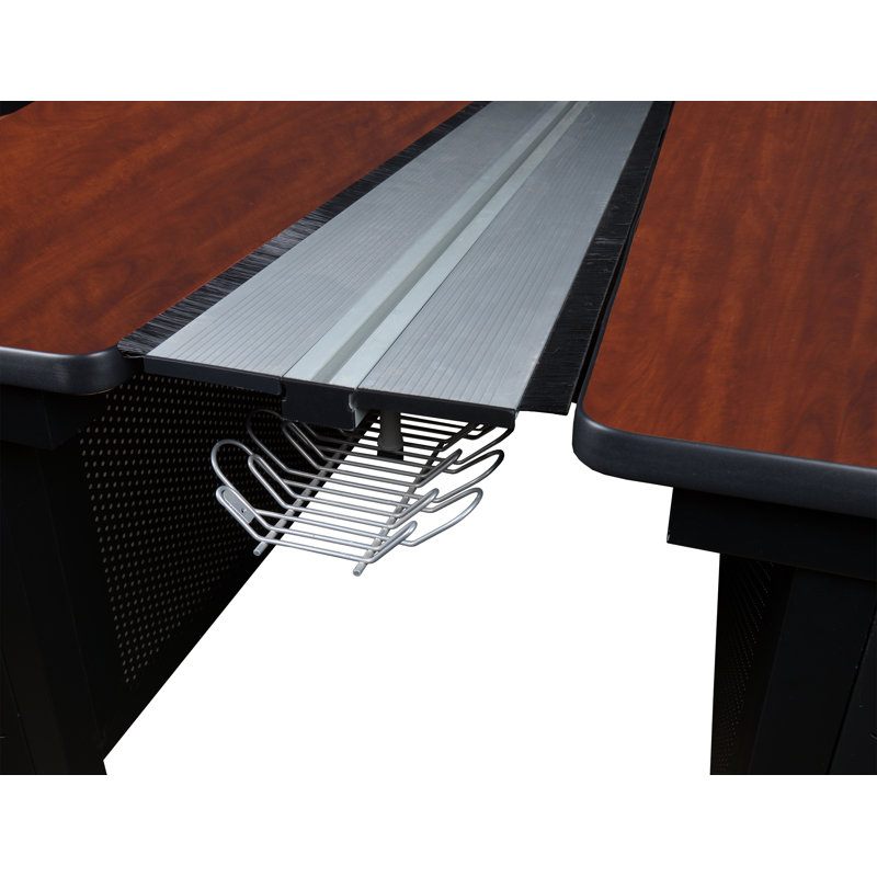 Regency Fusion 2 Person Bench Workstation with Privacy Panel, Cherry